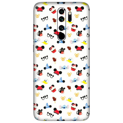 Xiaomi Redmi Phone Skins (All Models) - Minnie Mouse & Donald Doodles s - 3D Embossed Finish (L-194) Redmi Note 8 Pro