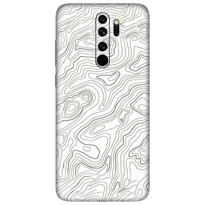 Xiaomi Redmi Phone Skins (All Models) - White Black Swirls - 3D Embossed Finish (L-219) Redmi Note 8 Pro