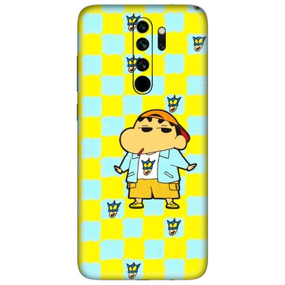 Xiaomi Redmi Phone Skins (All Models) - Yellow Blue Shinchan Cute - 3D Embossed Finish (L-221) Redmi Note 8 Pro