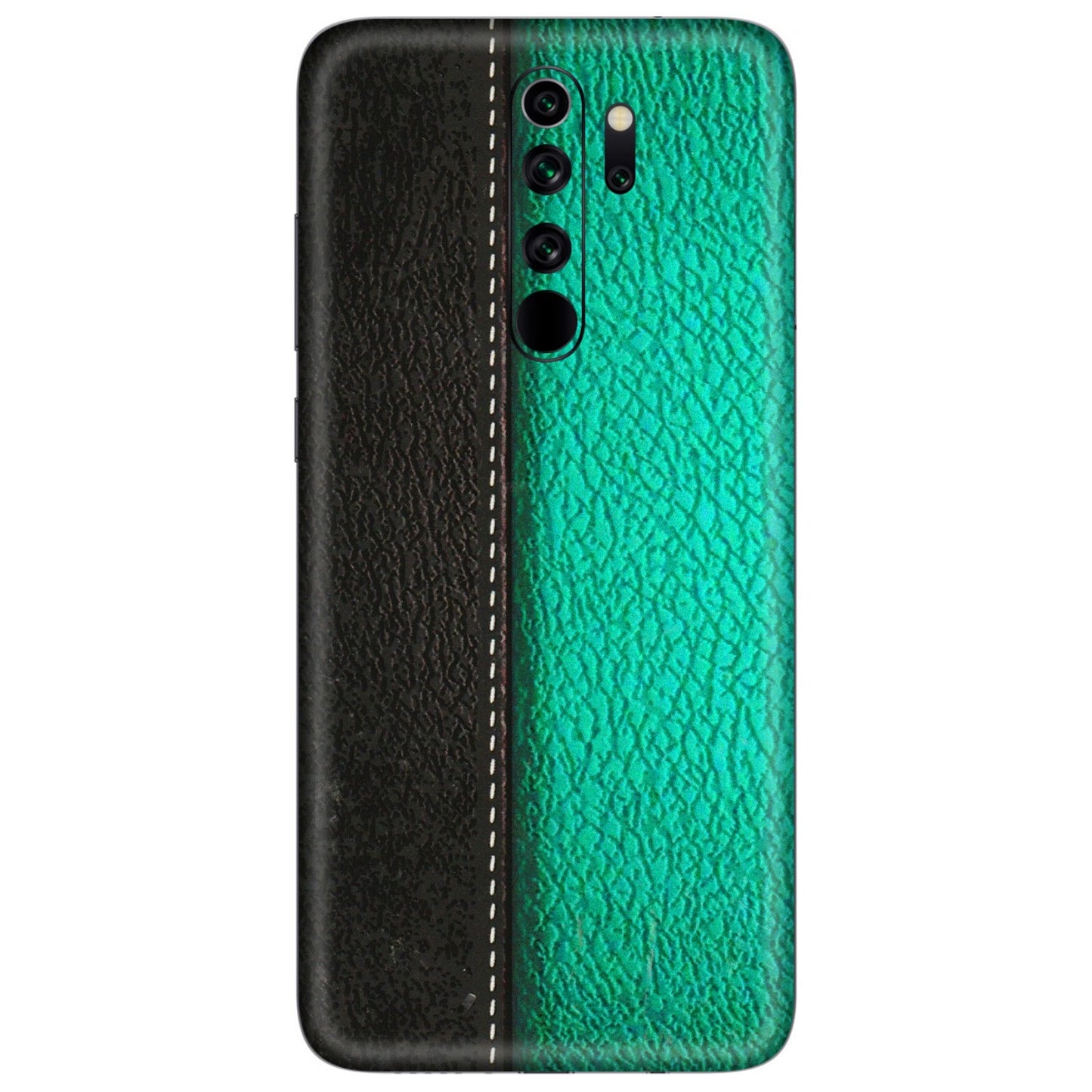 Xiaomi Redmi Phone Skins (All Models) - Black Green Dual  Leather Stich - 3D Embossed Finish (L-233) Redmi Note 8 Pro