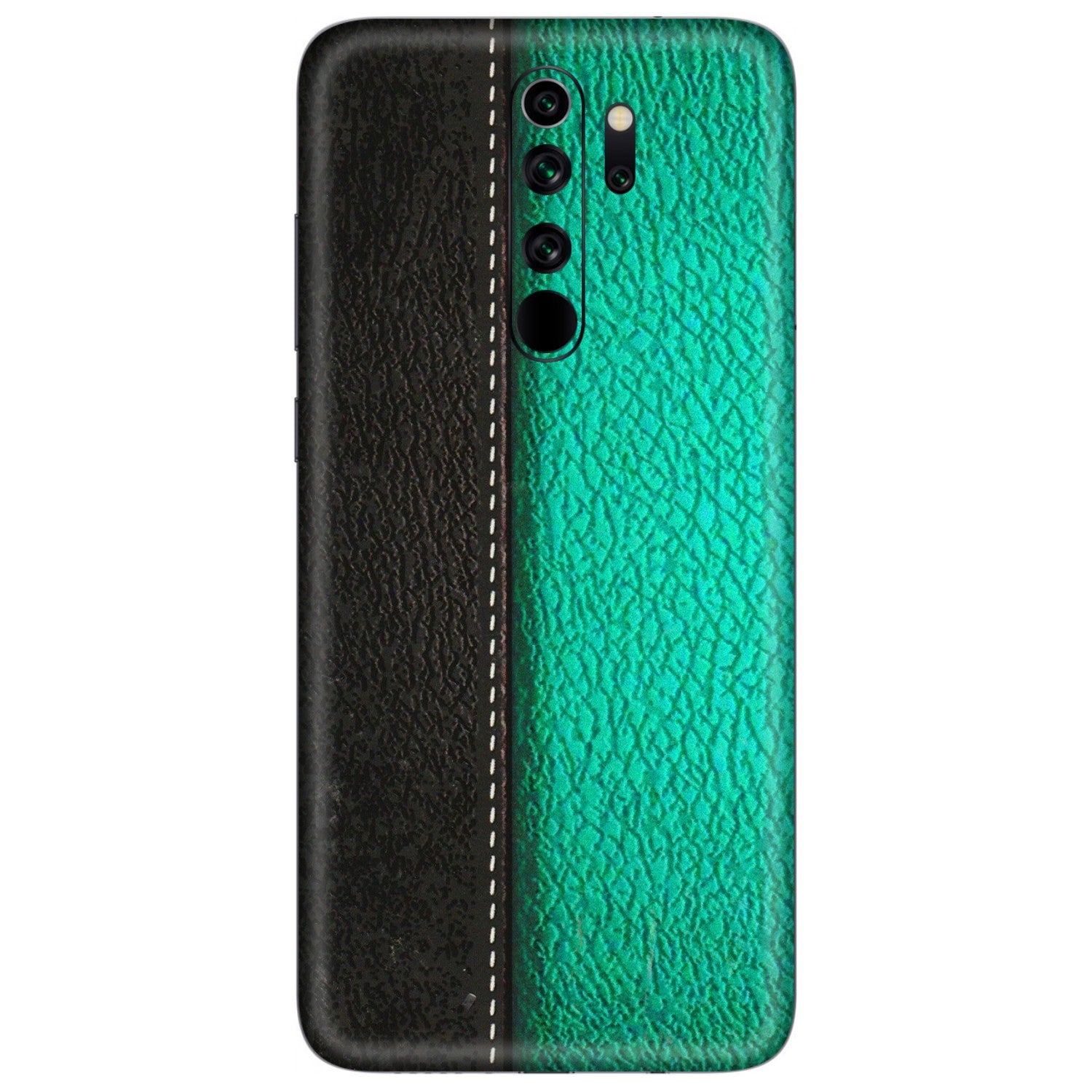 Xiaomi Redmi Phone Skins (All Models) - Black Green Dual  Leather Stich - 3D Embossed Finish (L-233) Redmi Note 8 Pro