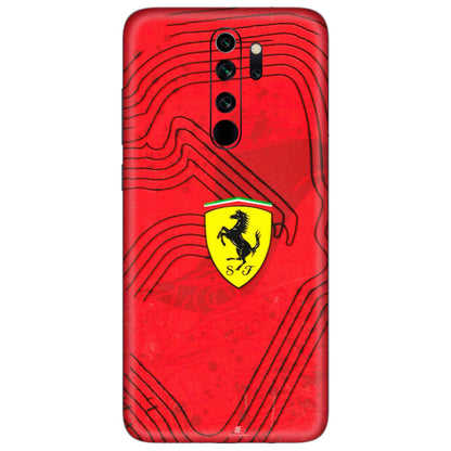 Xiaomi Redmi Phone Skins (All Models) - Red Ferrari Logo Stylish - 3D Embossed Finish (L-238) Redmi Note 8 Pro