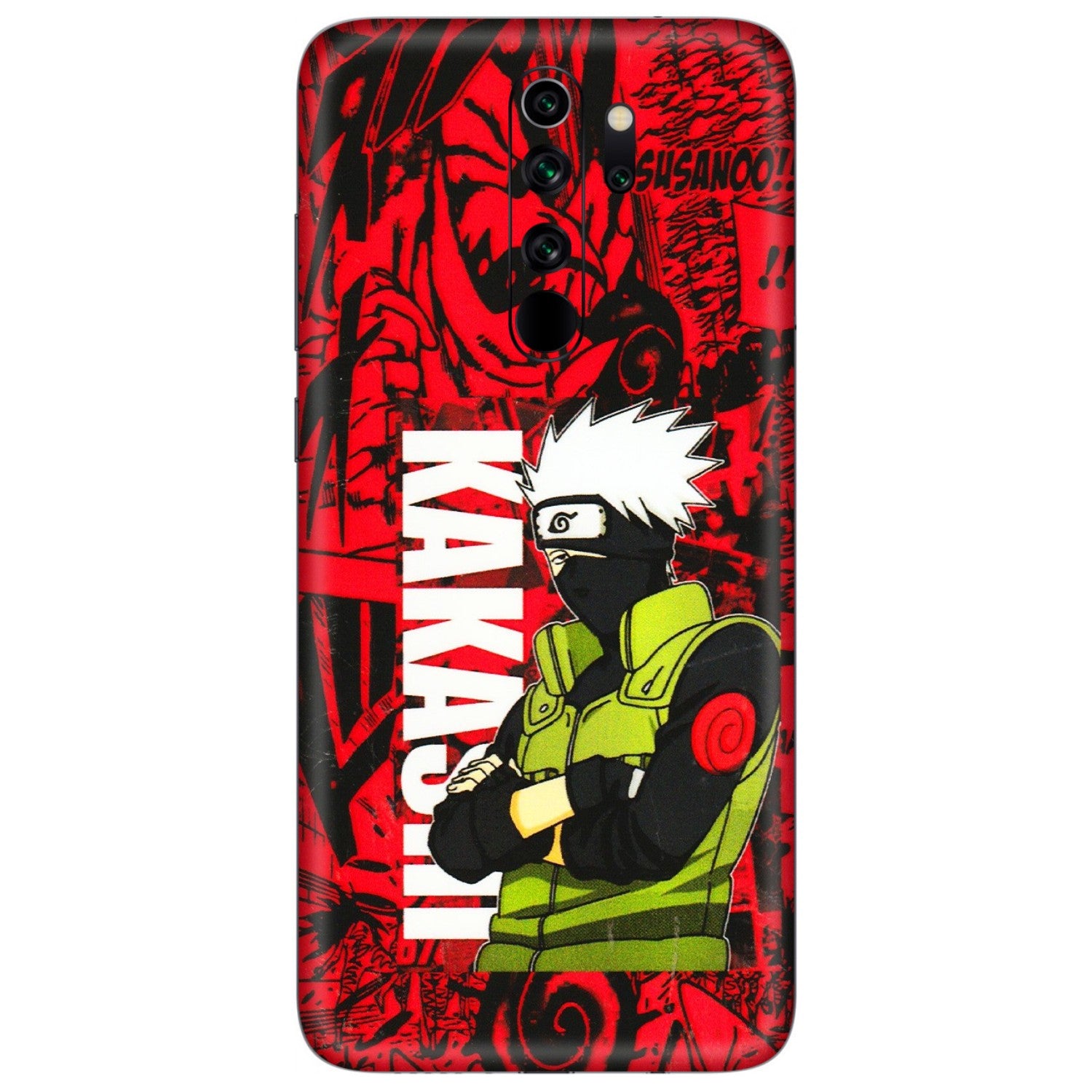 Xiaomi Redmi Phone Skins (All Models) - Kakashi Red Anime - 3D Embossed Finish (L-251) Redmi Note 8 Pro