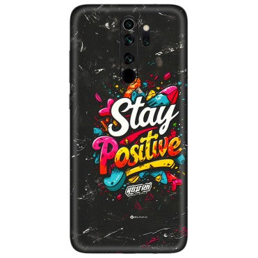 Xiaomi Redmi Phone Skins (All Models) - Stay Positive Black - 3D Embossed Finish (L-31) Redmi Note 8 Pro