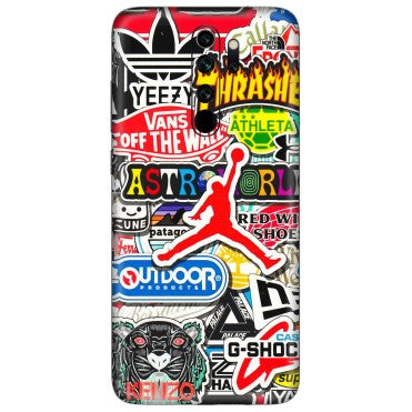 Xiaomi Redmi Phone Skins (All Models) - Multi Brands Sticker Graffiti - 3D Embossed Finish (L-37) Redmi Note 8 Pro