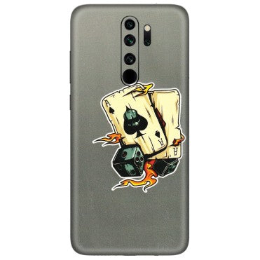 Xiaomi Redmi Phone Skins (All Models) - Grey Cards Of Ace - 3D Embossed Finish (L-77) Redmi Note 8 Pro