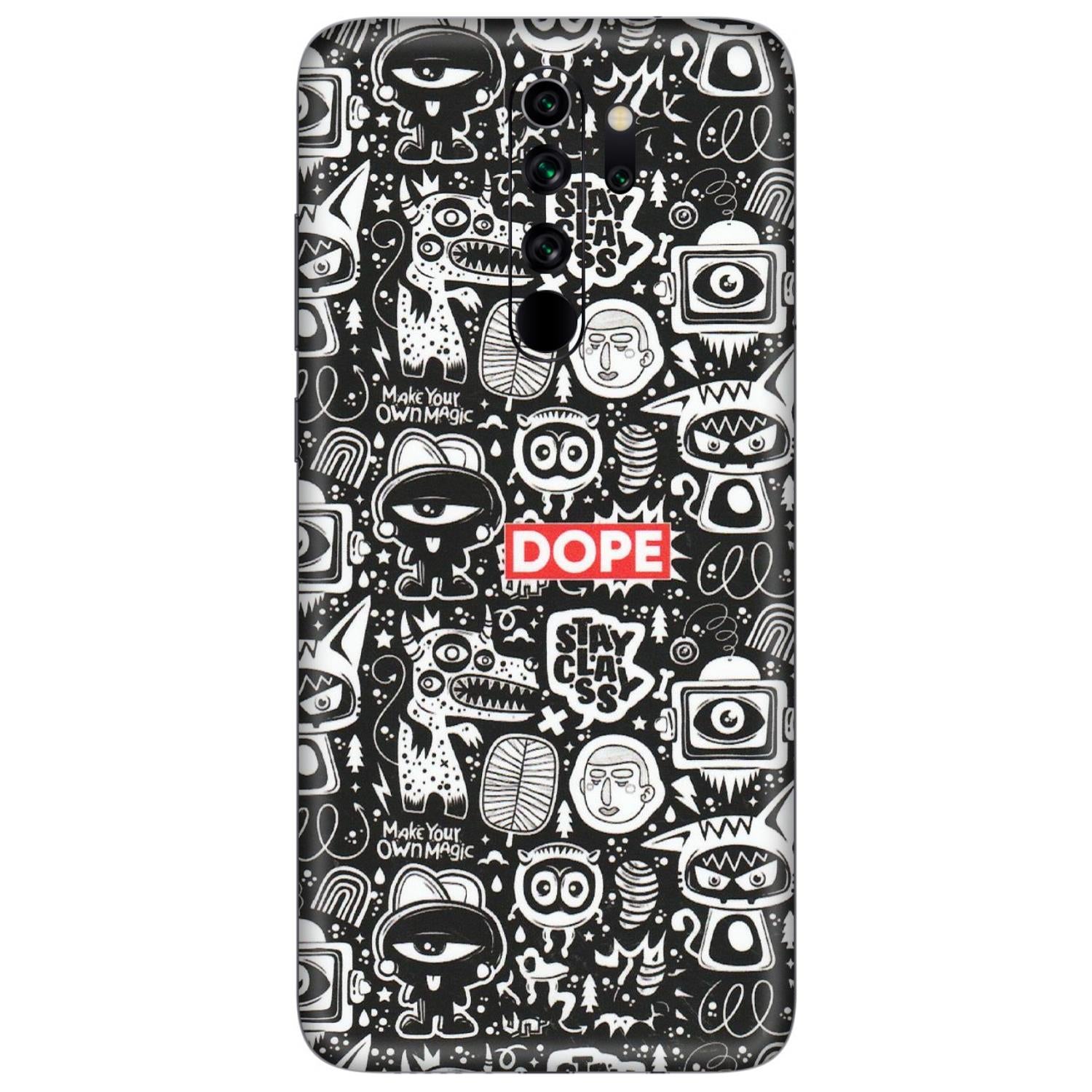 Xiaomi Redmi Phone Skins (All Models) - Dope Stay Classy Black Doodles - Matte Finish (M-126) Redmi Note 8 Pro