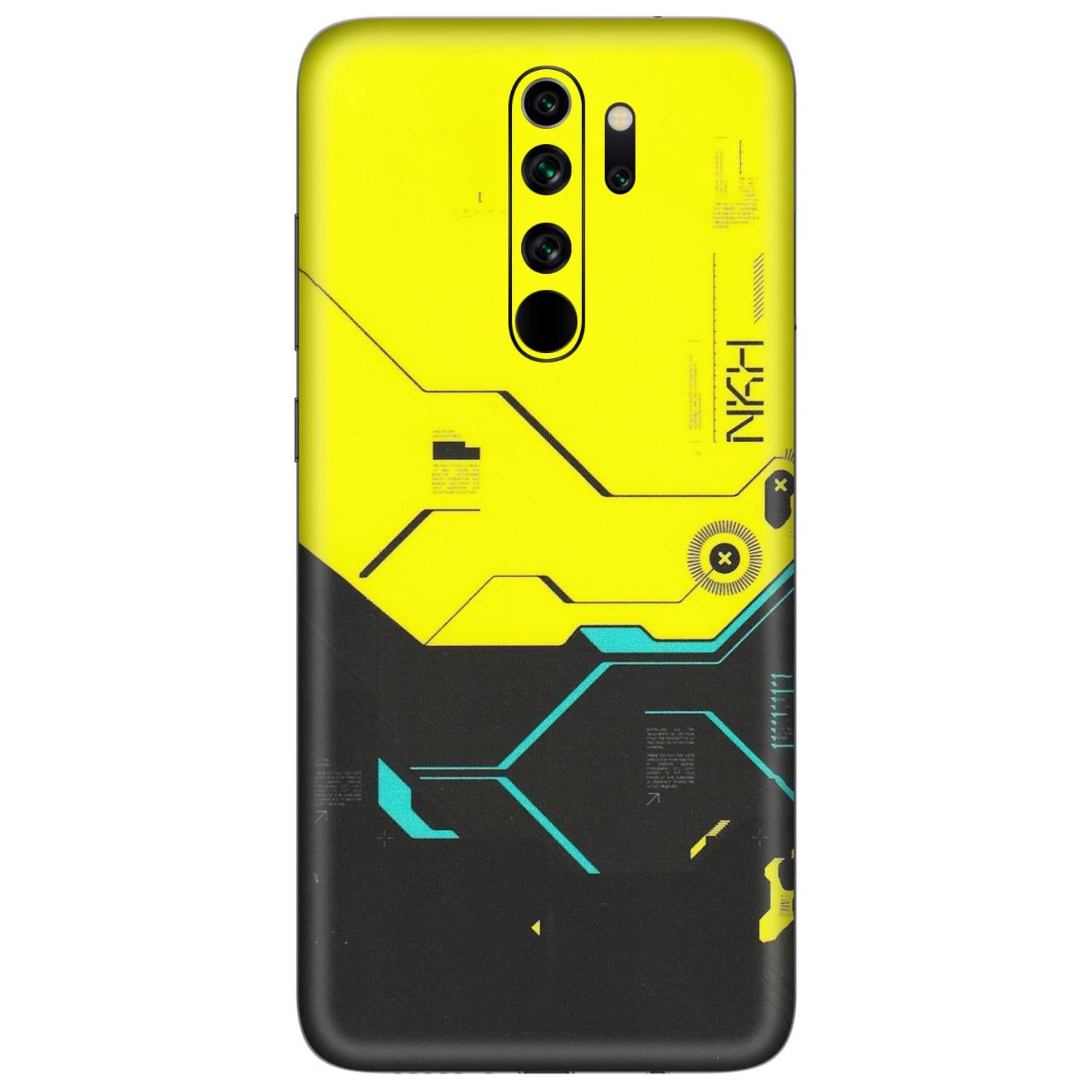 Xiaomi Redmi Phone Skins (All Models) - Black Yellow Technica - Matte Finish (M-53) Redmi Note 8 Pro