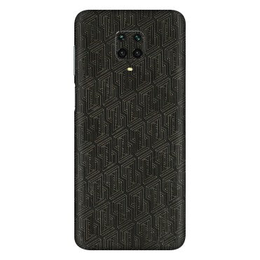 Xiaomi Redmi Phone Skins (All Models) - Black Abstract Pattern - 3D Embossed Finish (L-117) Redmi Note 9 Pro Max