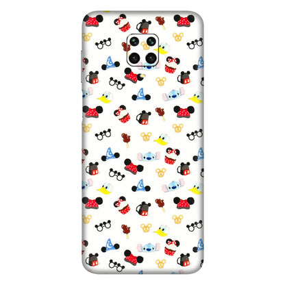 Xiaomi Redmi Phone Skins (All Models) - Minnie Mouse & Donald Doodles s - 3D Embossed Finish (L-194) Redmi Note 9 Pro Max