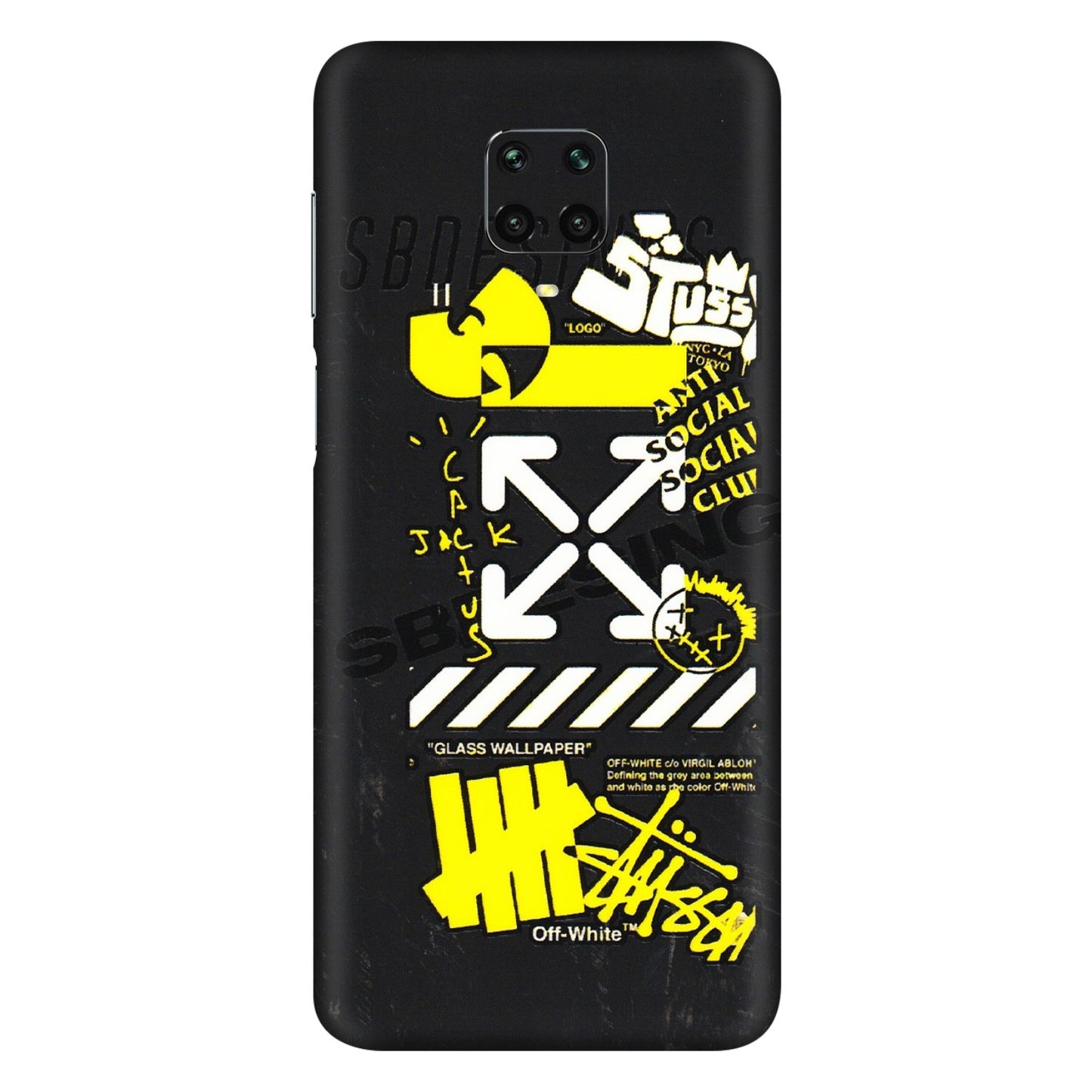 Xiaomi Redmi Phone Skins (All Models) - Anti Social Graffiti - 3D Embossed Finish (L-198) Redmi Note 9 Pro Max