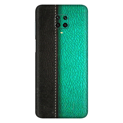 Xiaomi Redmi Phone Skins (All Models) - Black Green Dual  Leather Stich - 3D Embossed Finish (L-233) Redmi Note 9 Pro Max