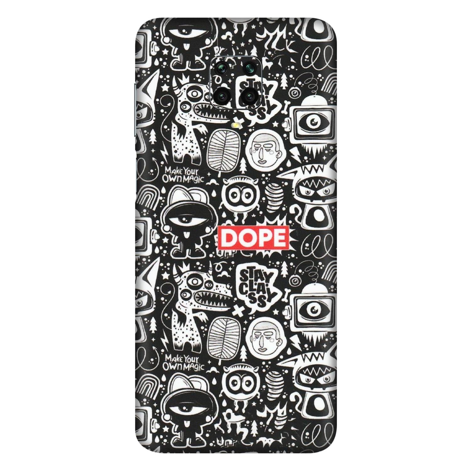 Xiaomi Redmi Phone Skins (All Models) - Dope Stay Classy Black Doodles - Matte Finish (M-126) Redmi Note 9 Pro Max