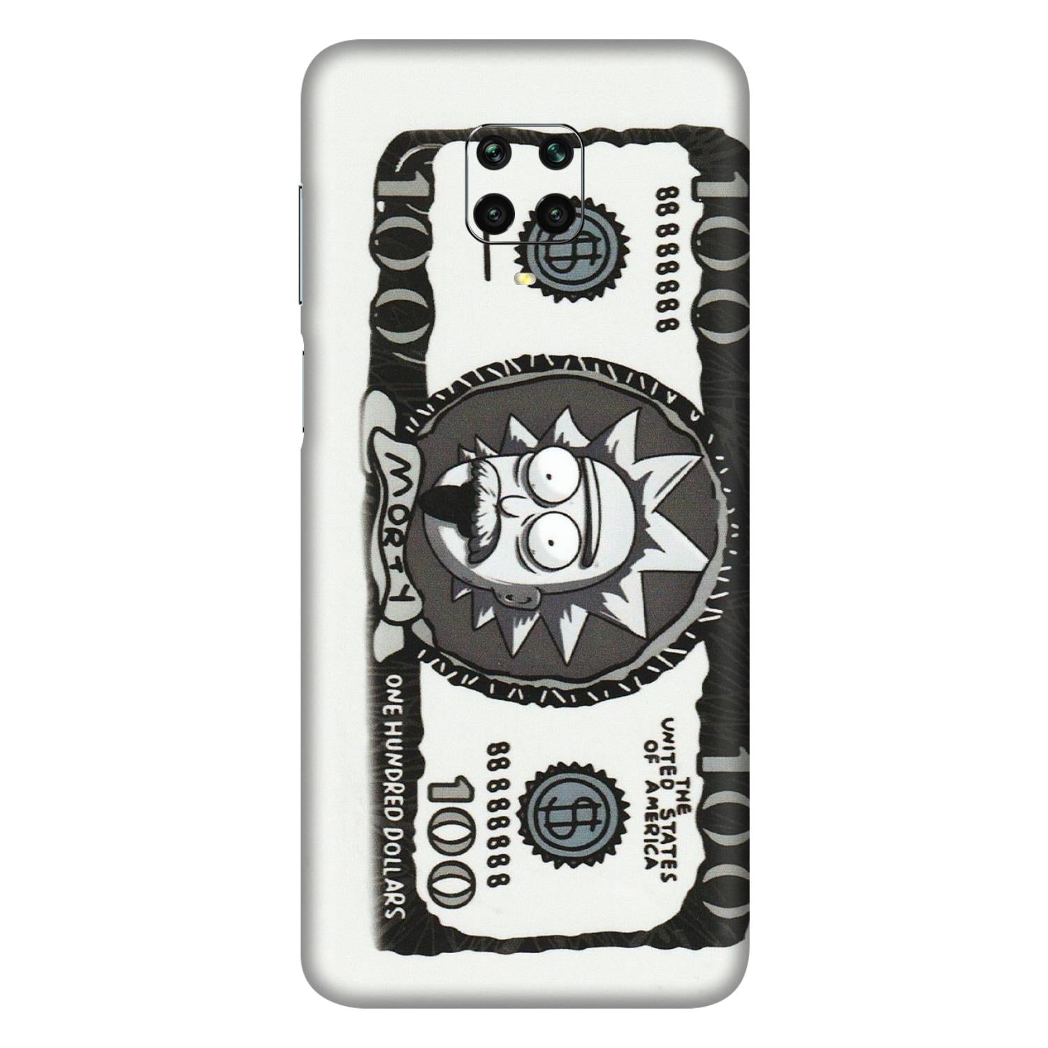 Xiaomi Redmi Phone Skins (All Models) - Rick And Morty Hundred Dollar Anime - Matte Finish (M-161) Redmi Note 9 Pro Max