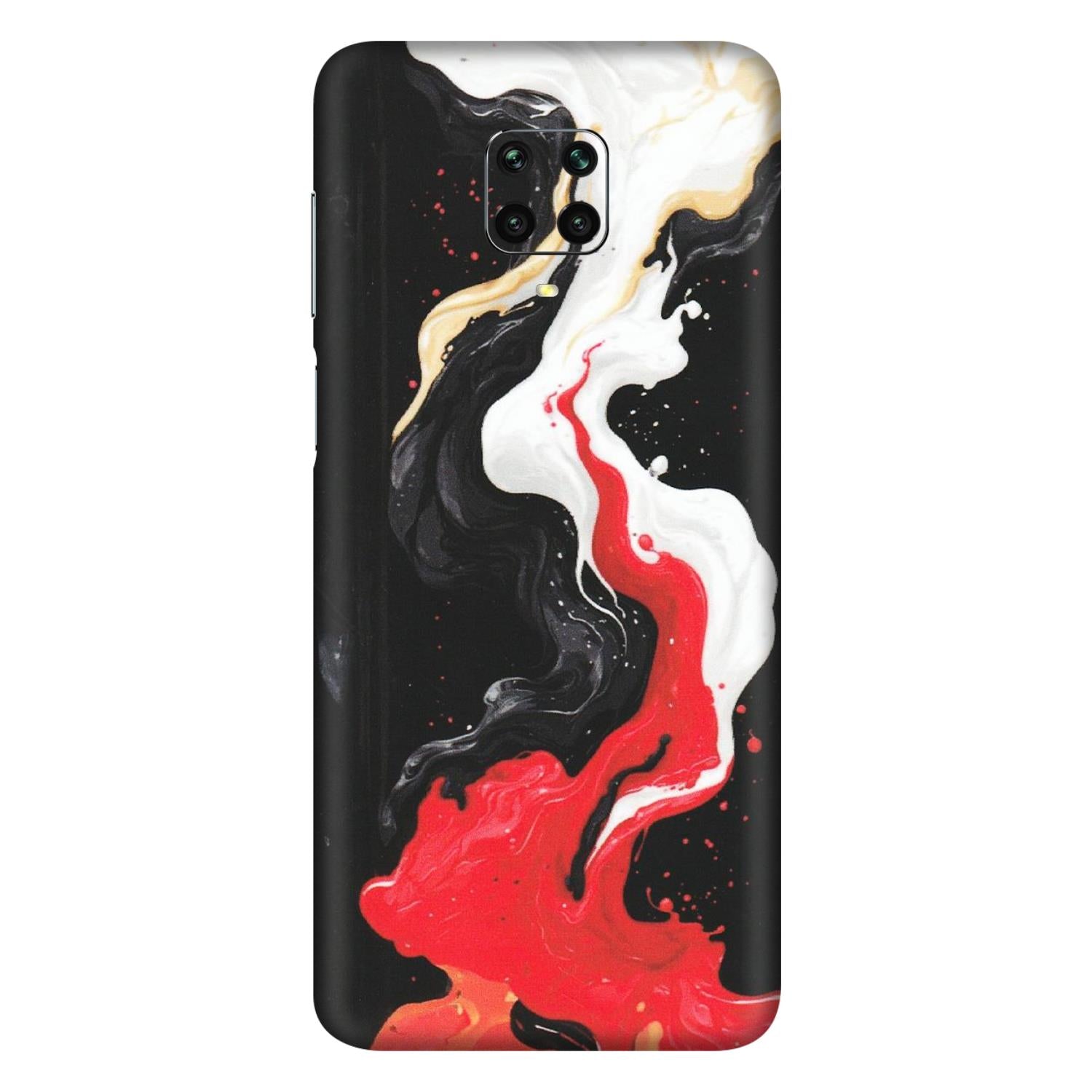 Xiaomi Redmi Phone Skins (All Models) - Black Red White Paint Splash Fusion - Matte Finish (M-56) Redmi Note 9 Pro Max
