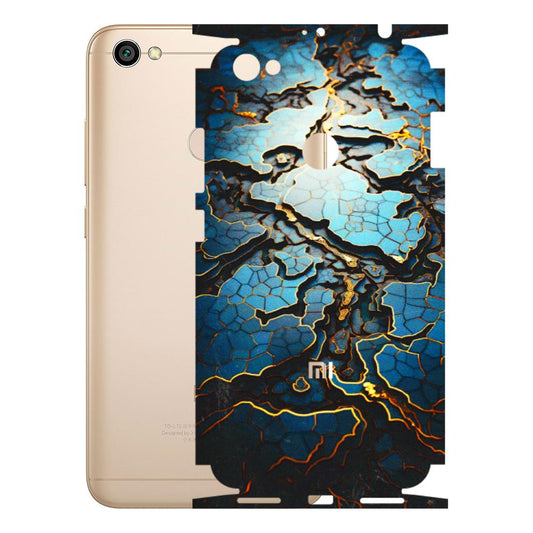 Xiaomi Redmi Phone Skins (All Models) - Blue Gold Abstract - 3D Embossed Finish (L-11) Redmi Y1