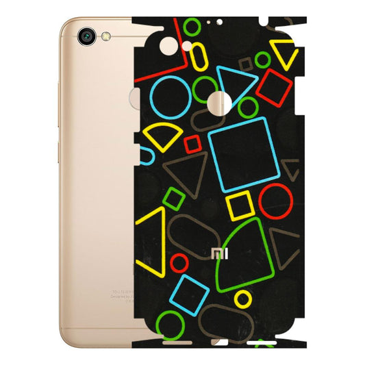 Xiaomi Redmi Phone Skins (All Models) - Black Shapes - 3D Embossed Finish (L-131) Redmi Y1