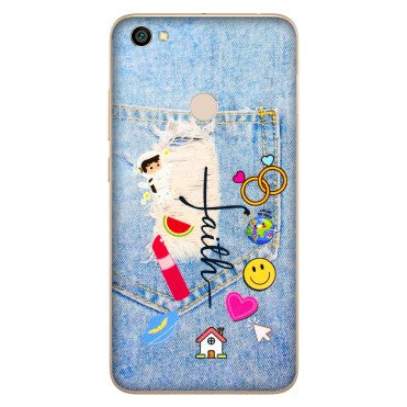 Xiaomi Redmi Phone Skins (All Models) - Denim Jeans Pocket - 3D Embossed Finish (L-134) Redmi Y1