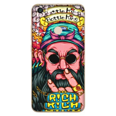 Xiaomi Redmi Phone Skins (All Models) - Battle King Dude Face - 3D Embossed Finish (L-178) Redmi Y1