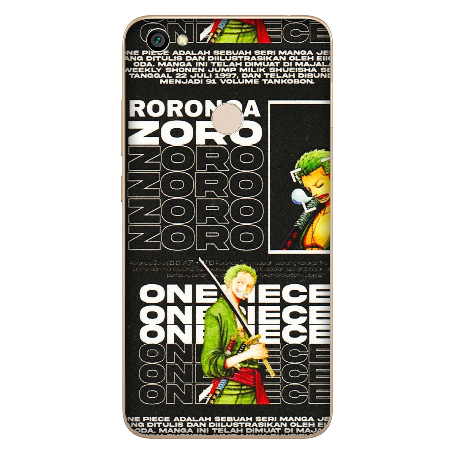 Xiaomi Redmi Phone Skins (All Models) - One Piece Zoro - 3D Embossed Finish (L-250) Redmi Y1