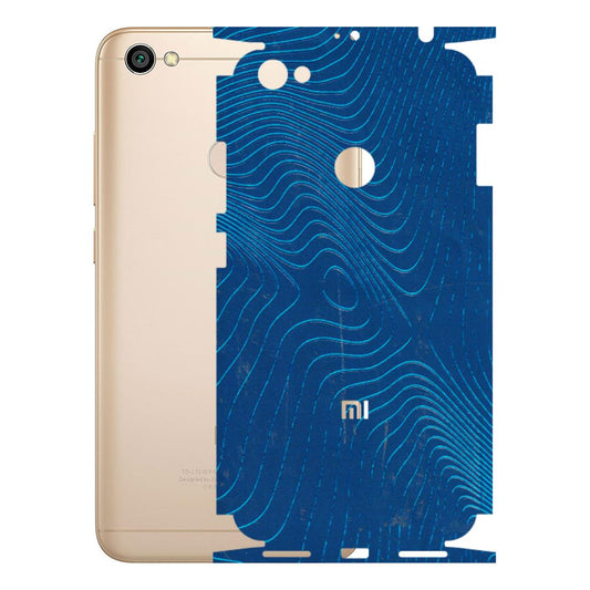 Xiaomi Redmi Phone Skins (All Models) - Abstract Blue Line Map - 3D Embossed Finish (L-272) Redmi Y1