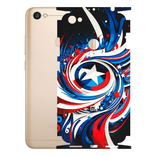 Xiaomi Redmi Phone Skins (All Models) - Captain America Logo - 3D Embossed Finish (L-307) Redmi Y1