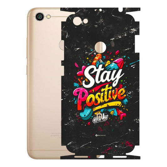 Xiaomi Redmi Phone Skins (All Models) - Stay Positive Black - 3D Embossed Finish (L-31) Redmi Y1
