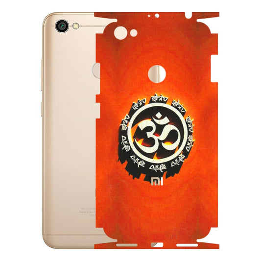 Xiaomi Redmi Phone Skins (All Models) - Aum Shiv Orange - 3D Embossed Finish (L-32) Redmi Y1