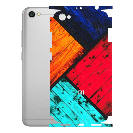 Xiaomi Redmi Phone Skins (All Models) - Colourful Wood Panels Abstract - 3D Embossed Finish (L-09) Redmi Y1 Lite