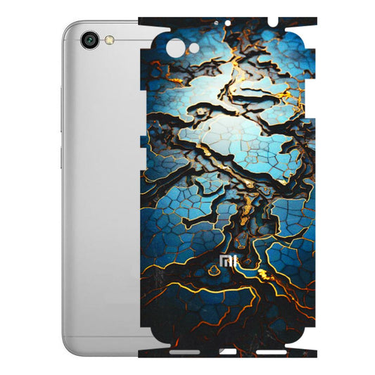 Xiaomi Redmi Phone Skins (All Models) - Blue Gold Abstract - 3D Embossed Finish (L-11) Redmi Y1 Lite