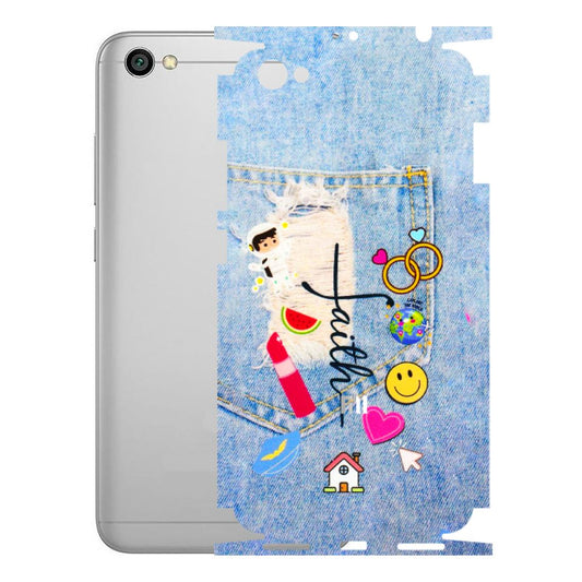 Xiaomi Redmi Phone Skins (All Models) - Denim Jeans Pocket - 3D Embossed Finish (L-134) Redmi Y1 Lite