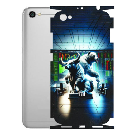 Xiaomi Redmi Phone Skins (All Models) - Stock Market Sensex Bear vs Bulls - 3D Embossed Finish (L-15) Redmi Y1 Lite