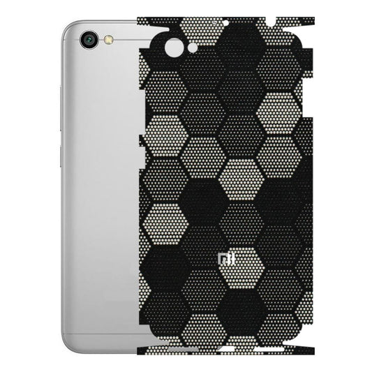 Xiaomi Redmi Phone Skins (All Models) - Black & White Dotted Honeycomb Texture - 3D Embossed Finish (L-202) Redmi Y1 Lite