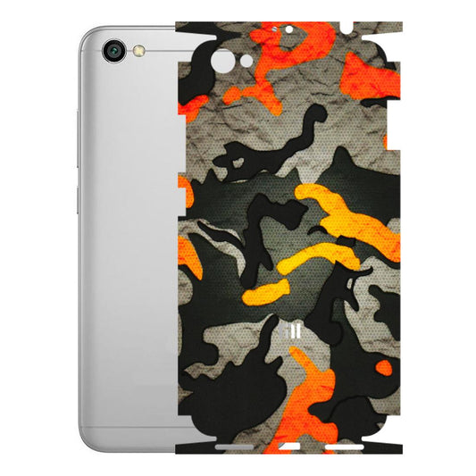 Xiaomi Redmi Phone Skins (All Models) - Orange Camouflage - 3D Embossed Finish (L-204) Redmi Y1 Lite