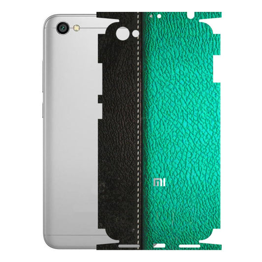 Xiaomi Redmi Phone Skins (All Models) - Black Green Dual  Leather Stich - 3D Embossed Finish (L-233) Redmi Y1 Lite