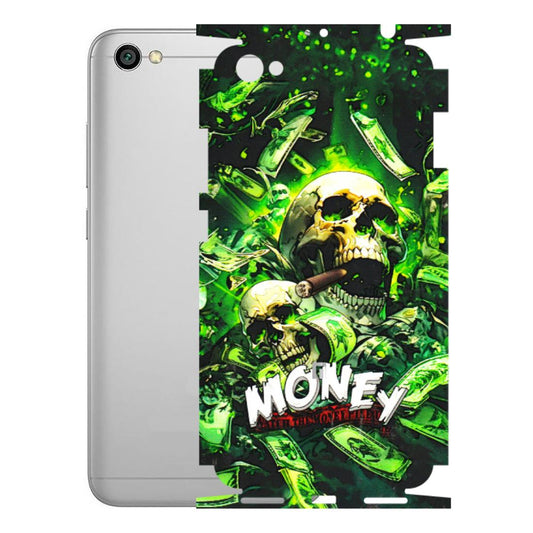Xiaomi Redmi Phone Skins (All Models) - Skull Money - 3D Embossed Finish (L-303) Redmi Y1 Lite