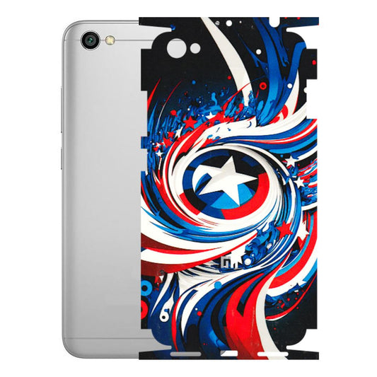 Xiaomi Redmi Phone Skins (All Models) - Captain America Logo - 3D Embossed Finish (L-307) Redmi Y1 Lite