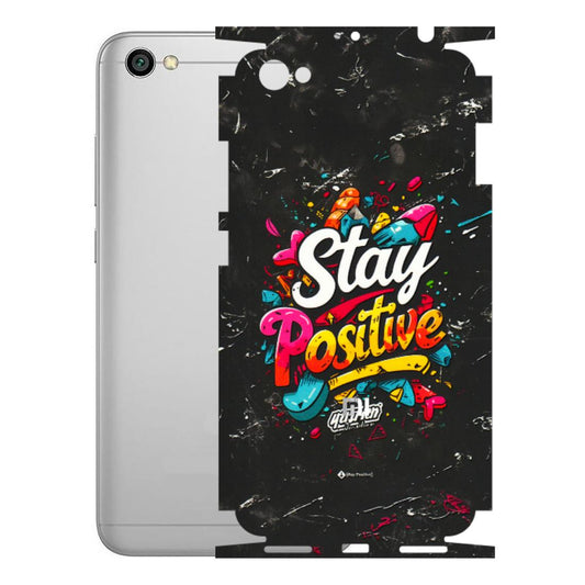 Xiaomi Redmi Phone Skins (All Models) - Stay Positive Black - 3D Embossed Finish (L-31) Redmi Y1 Lite