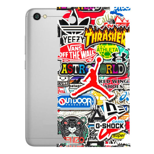 Xiaomi Redmi Phone Skins (All Models) - Multi Brands Sticker Graffiti - 3D Embossed Finish (L-37) Redmi Y1 Lite