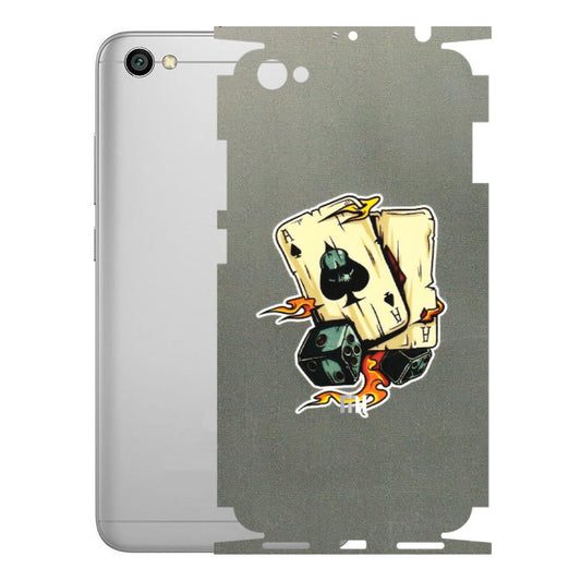 Xiaomi Redmi Phone Skins (All Models) - Grey Cards Of Ace - 3D Embossed Finish (L-77) Redmi Y1 Lite
