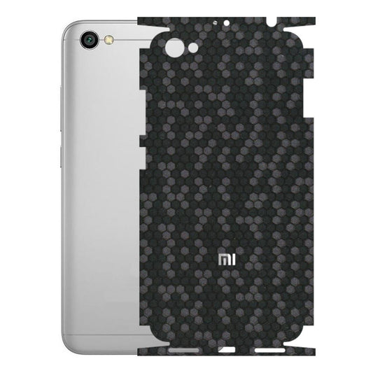 Xiaomi Redmi Phone Skins (All Models) - Black Grey Honeycomb Sober - 3D Embossed Finish (L-85) Redmi Y1 Lite