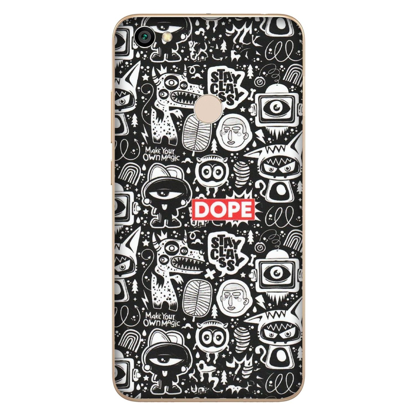 Xiaomi Redmi Phone Skins (All Models) - Dope Stay Classy Black Doodles - Matte Finish (M-126) Redmi Y1