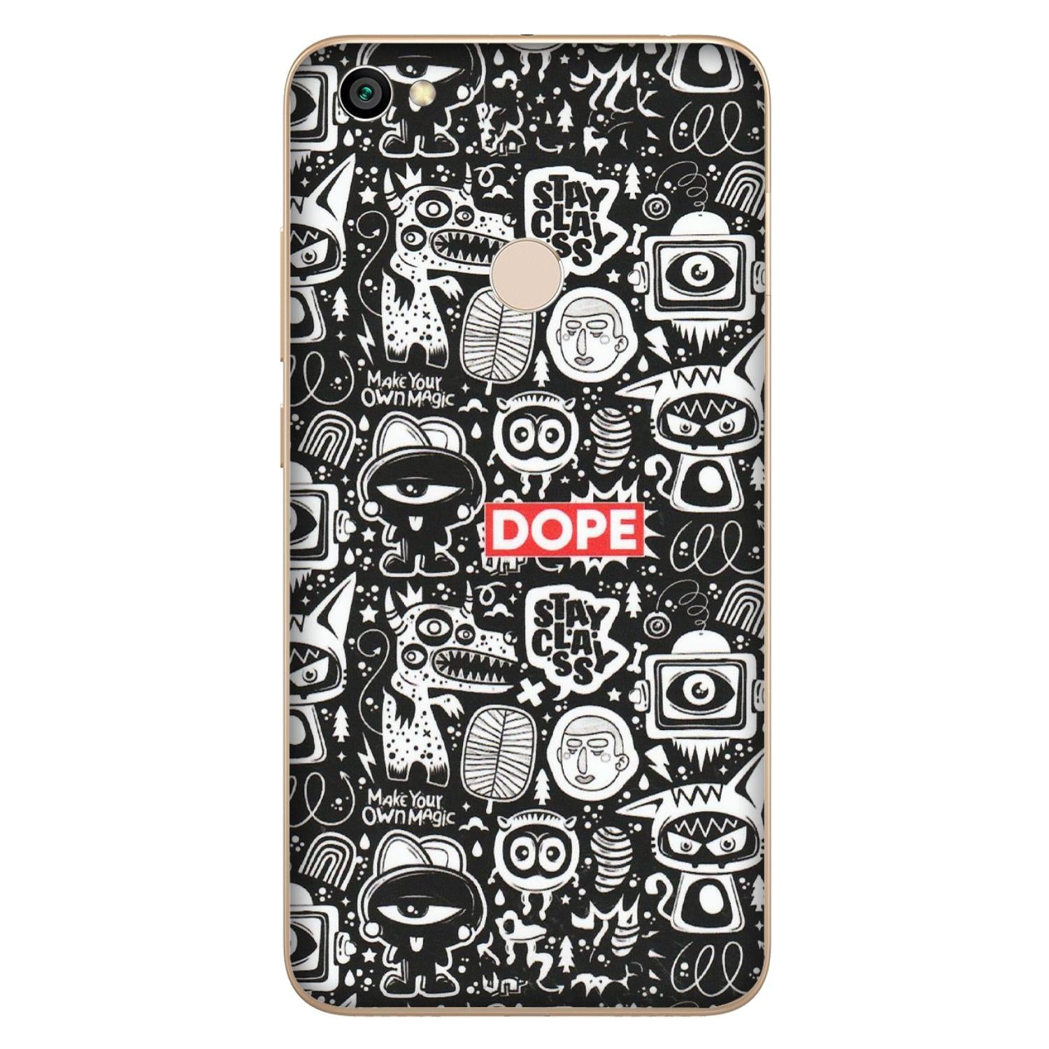 Xiaomi Redmi Phone Skins (All Models) - Dope Stay Classy Black Doodles - Matte Finish (M-126) Redmi Y1