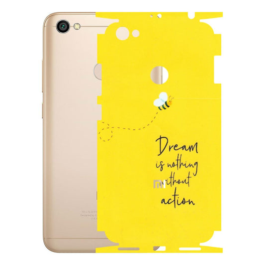 Xiaomi Redmi Phone Skins (All Models) - Dream Is Nothing Without Action - Matte Finish (M-138) Redmi Y1