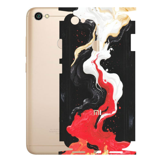Xiaomi Redmi Phone Skins (All Models) - Black Red White Paint Splash Fusion - Matte Finish (M-56) Redmi Y1