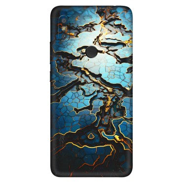 Xiaomi Redmi Phone Skins (All Models) - Blue Gold Abstract - 3D Embossed Finish (L-11) Redmi Y2