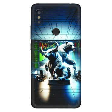 Xiaomi Redmi Phone Skins (All Models) - Stock Market Sensex Bear vs Bulls - 3D Embossed Finish (L-15) Redmi Y2