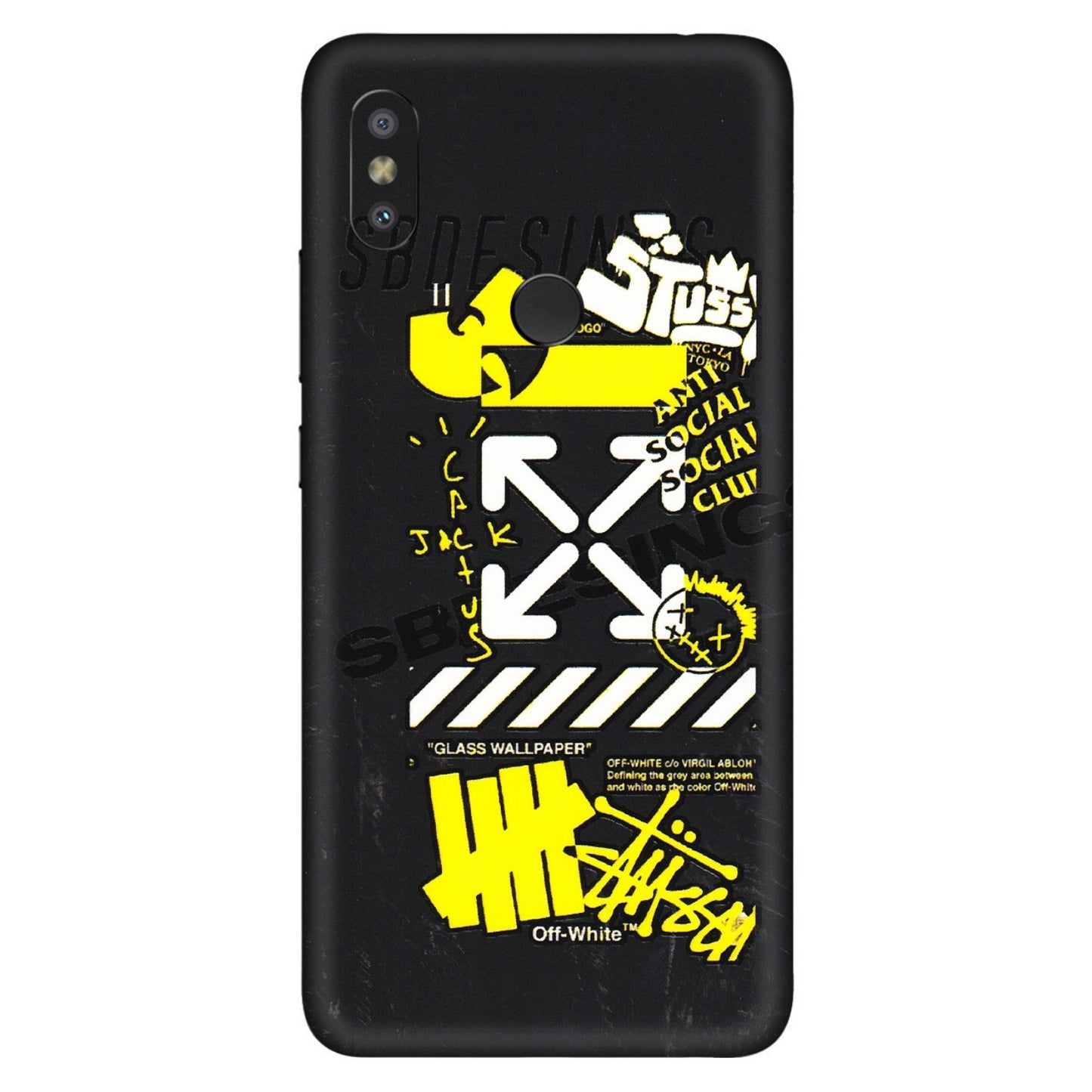 Xiaomi Redmi Phone Skins (All Models) - Anti Social Graffiti - 3D Embossed Finish (L-198) Redmi Y2