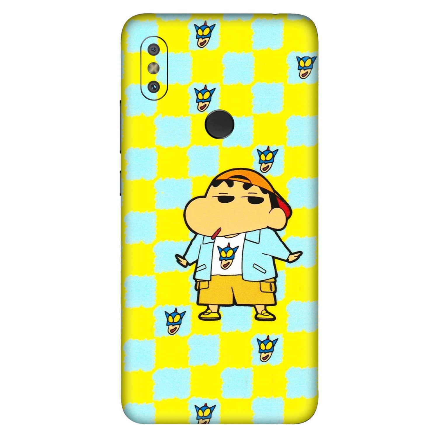 Xiaomi Redmi Phone Skins (All Models) - Yellow Blue Shinchan Cute - 3D Embossed Finish (L-221) Redmi Y2