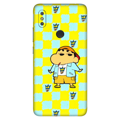 Xiaomi Redmi Phone Skins (All Models) - Yellow Blue Shinchan Cute - 3D Embossed Finish (L-221) Redmi Y2